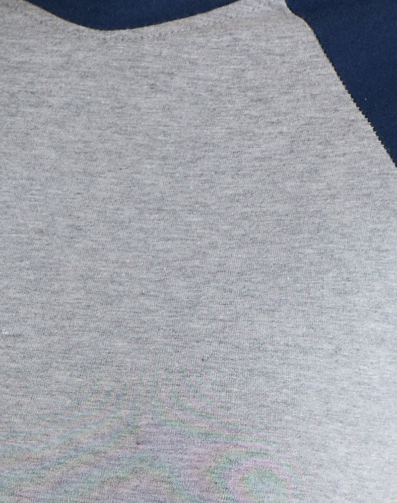 Agneta Tee in Grey Marl and Navy Combination
