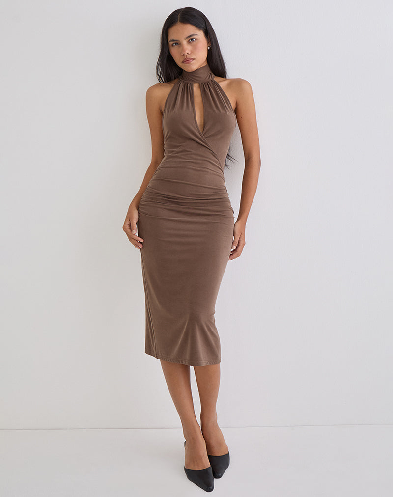 Anezka Midi Dress in Bitter Chocolate