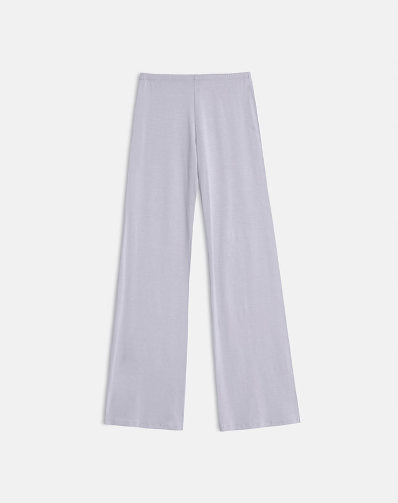 Baku Wide Leg Trouser in Rayon Jersey Lilac Grey