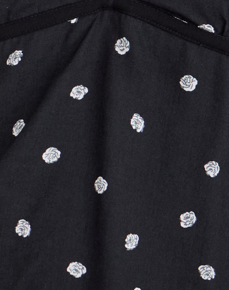 Bluesa Cami Top in Ditsy Rose Black