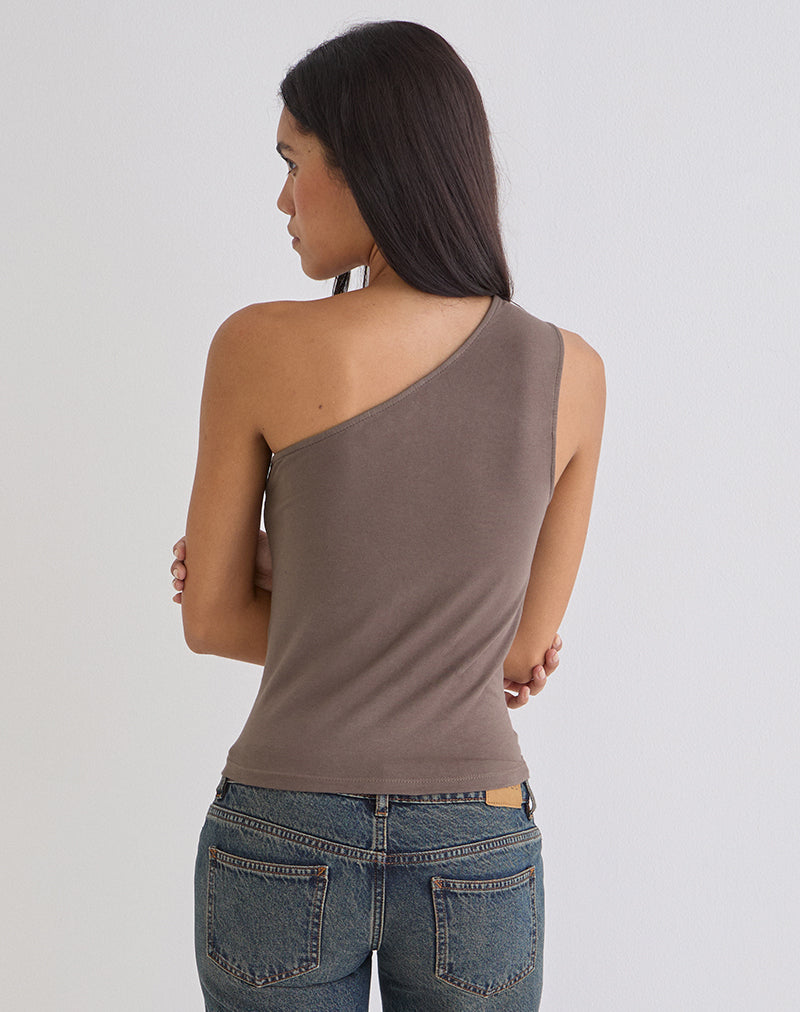 Chivago Cross Lace Up Top in Coffee Quartz