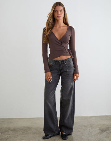 Dakyung Long Sleeve Top in Thick Rib Coffee Quartz