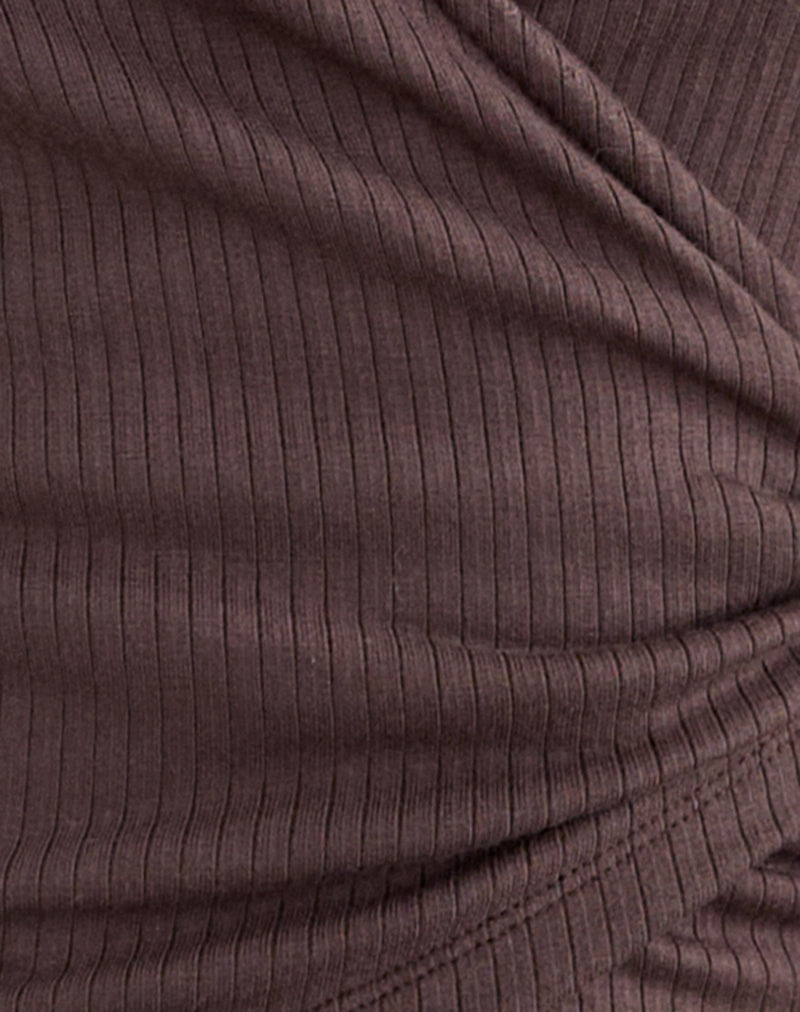 Dakyung Long Sleeve Top in Thick Rib Coffee Quartz