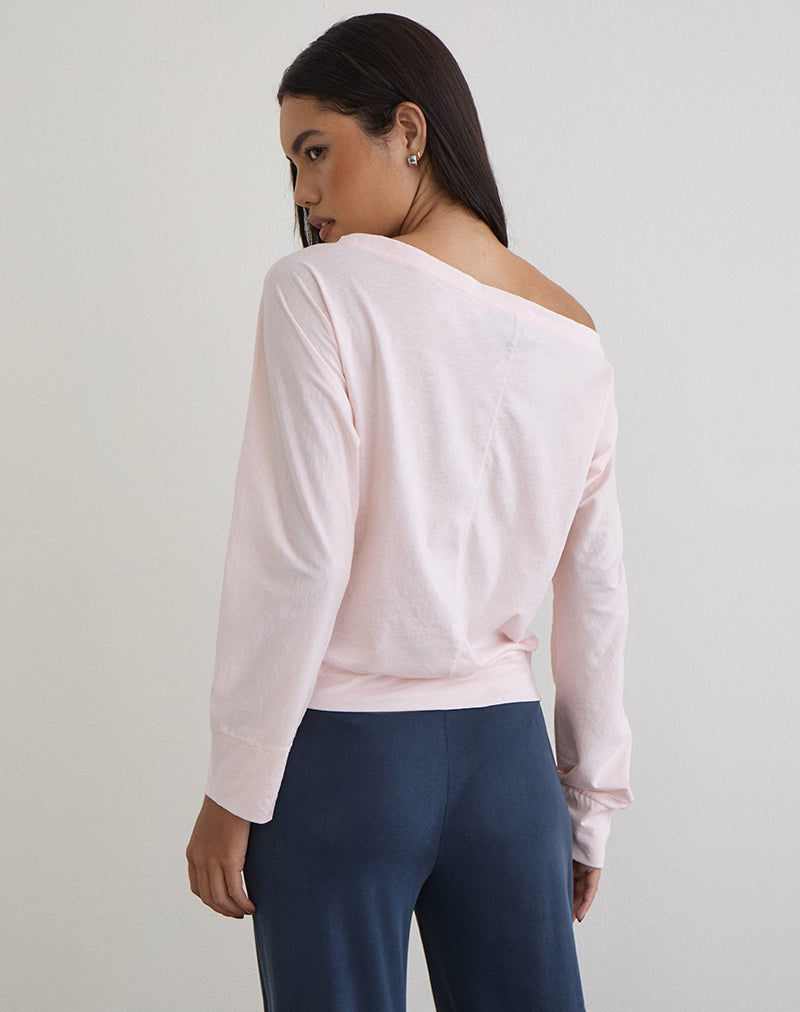 Daral Long Sleeve Top in Jersey Light Pink