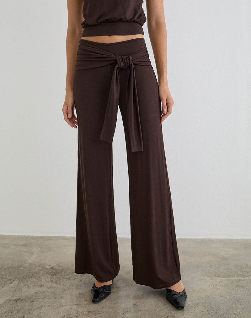 Esata Wrap Trouser in Bitter Chocolate