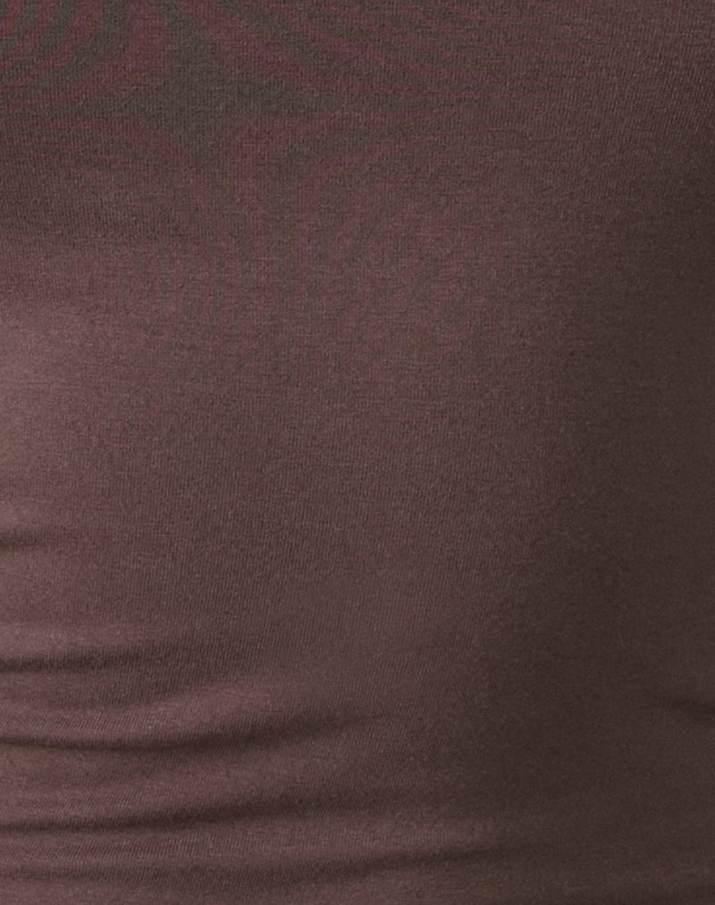 Foster Bandeau Top in Rayon Jersey Deep Taupe