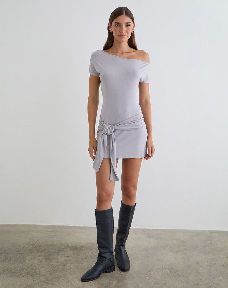 Genya Mini Dress in Lilac Grey