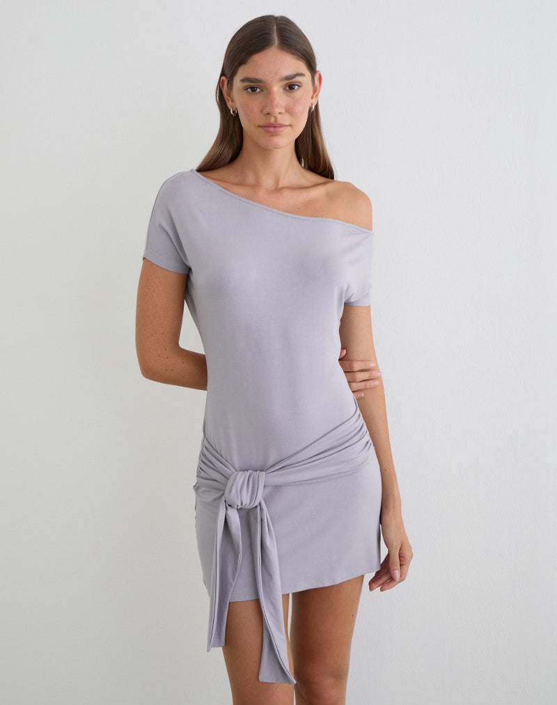 Genya Mini Dress in Lilac Grey