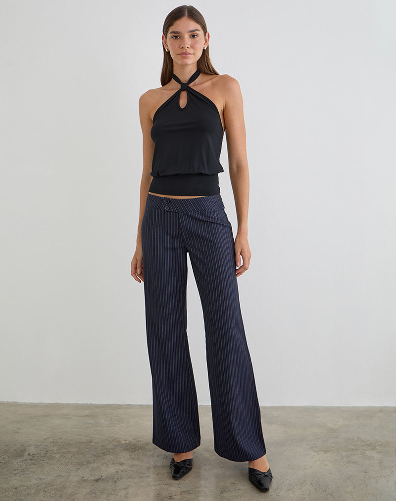 Giunea Knot Halterneck Top in Black