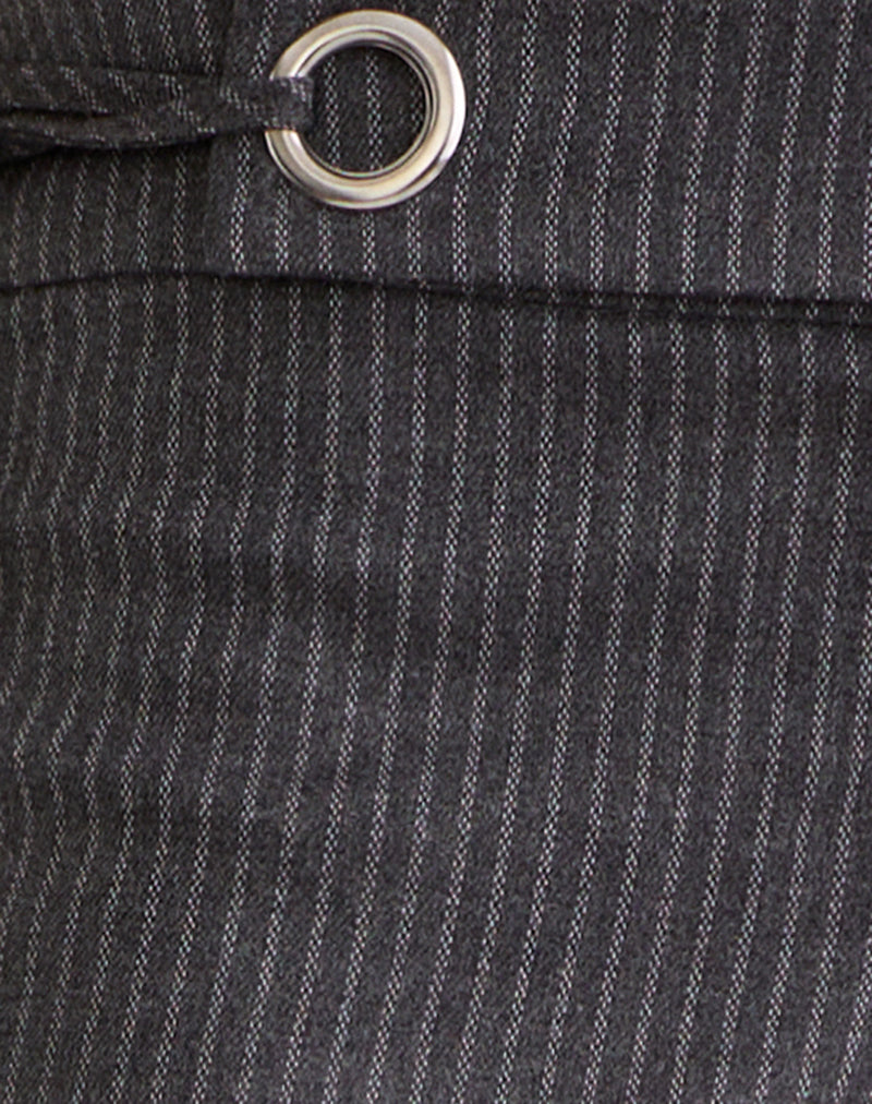 Tova Tie Tailoring Trousers in Pinstripe Grey