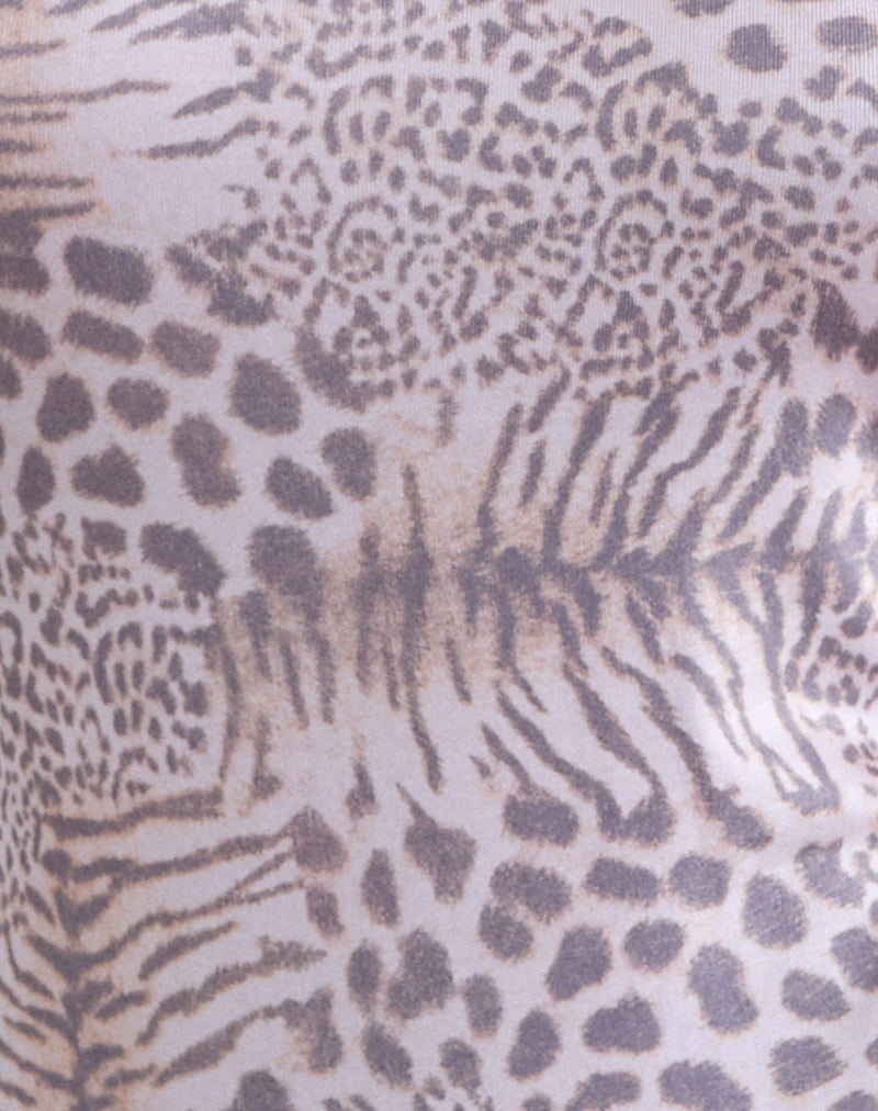 Talindra Long Sleeve Top in Leopard Jersey Lilac