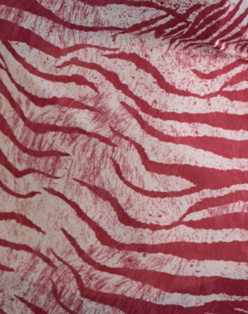 Tineko Long Sleeve Top in Wild Animal Red