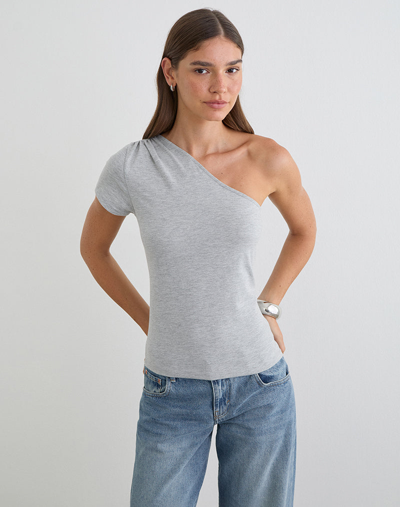 Tokiki One Shoulder Top in Jersey Misty