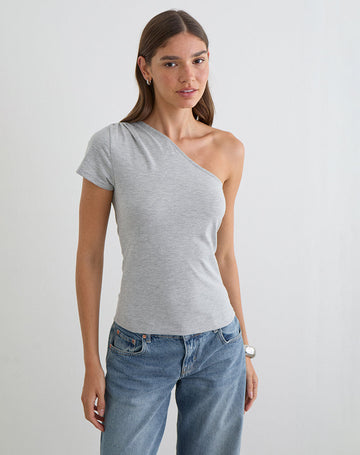 Tokiki One Shoulder Top in Jersey Misty