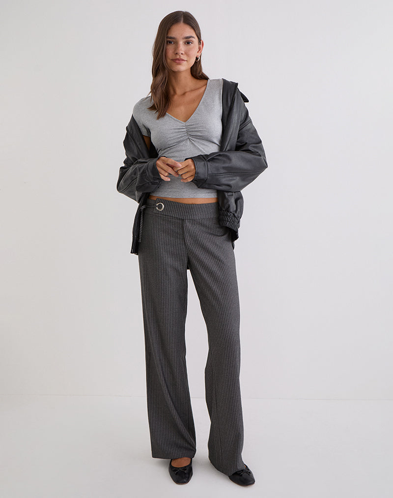 Tova Tie Tailoring Trousers in Pinstripe Grey