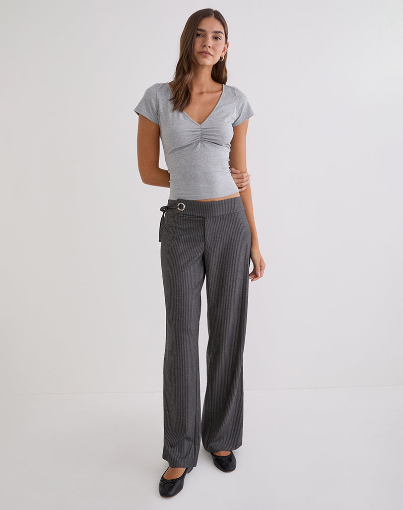 Tova Tie Tailoring Trousers in Pinstripe Grey