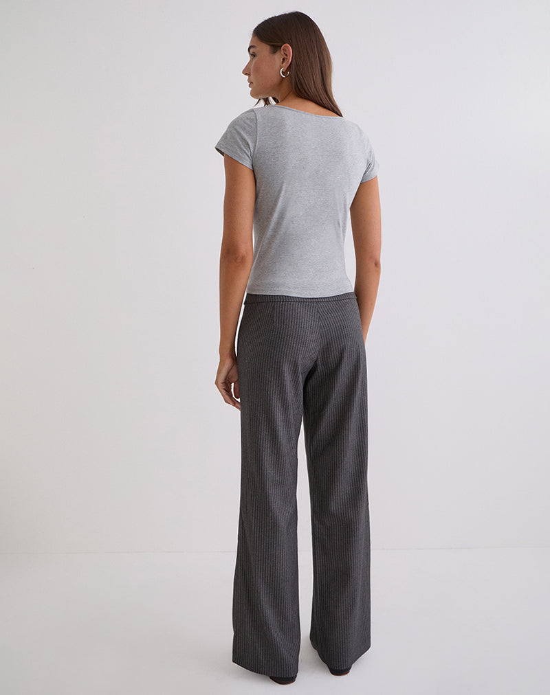 Tova Tie Tailoring Trousers in Pinstripe Grey