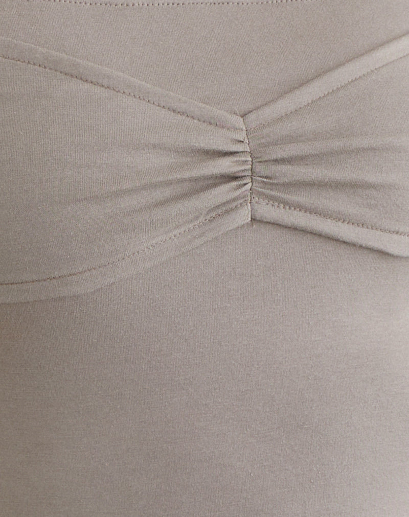 Ursuly Long Sleeve Bardot Top in Moon Rock