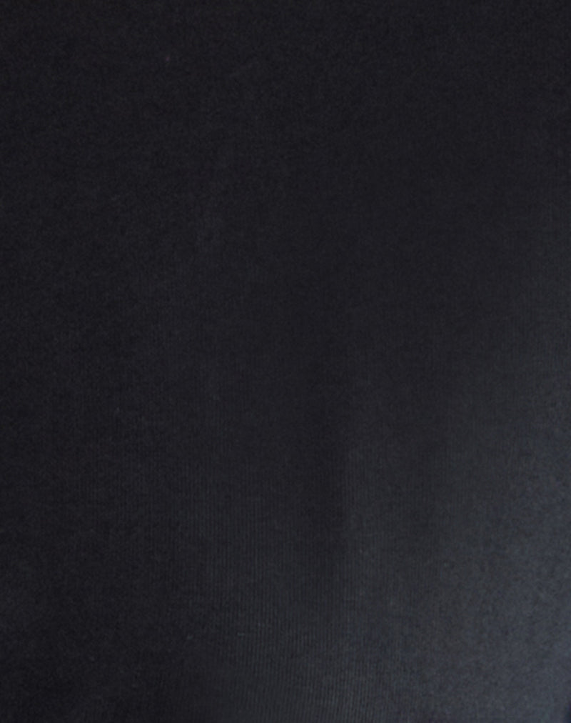 Yubin Keyhole Long Sleeve Top in Cupro Black